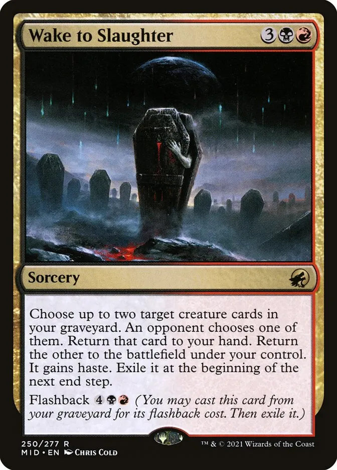 2021 Innistrad: Midnight Hunt Wake to Slaughter #250 rare card image