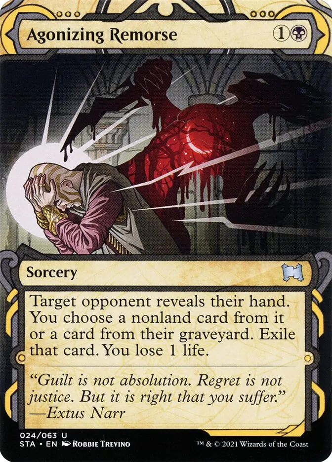 2021 Strixhaven Mystical Archive Agonizing Remorse [Etched Foil] uncommon #24 uncommon card image