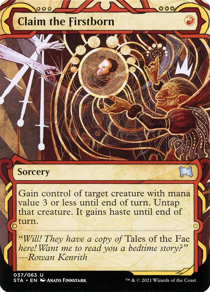 2021 Strixhaven Mystical Archive Claim the Firstborn [Etched Foil] uncommon #37 uncommon card image