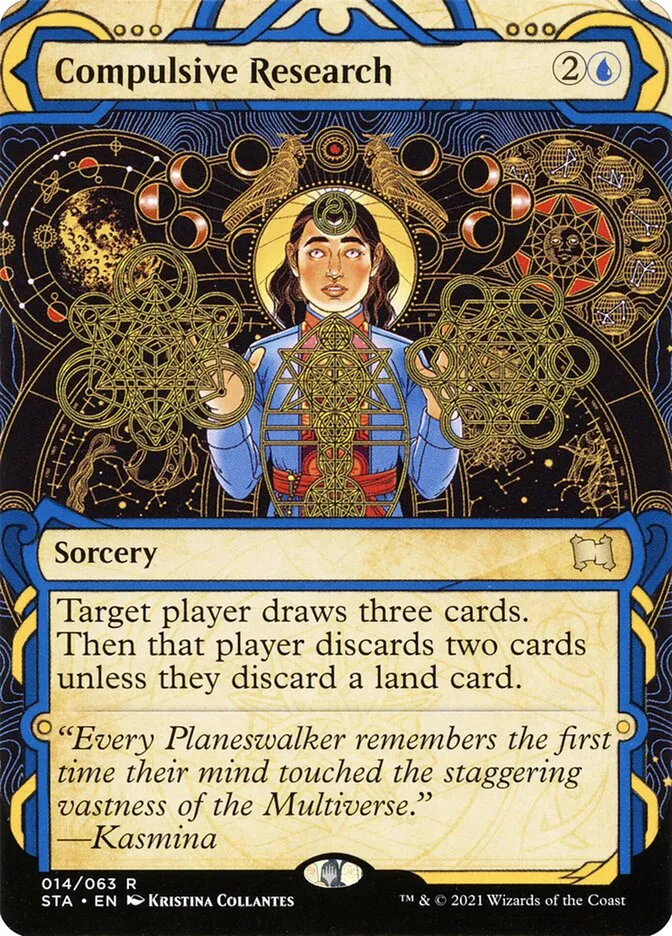 2021 Strixhaven Mystical Archive Compulsive Research [Etched Foil] rare #14 rare card image