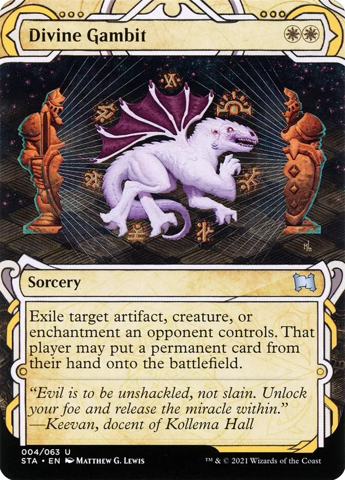2021 Strixhaven Mystical Archive Divine Gambit [Etched Foil] uncommon #4 uncommon card image