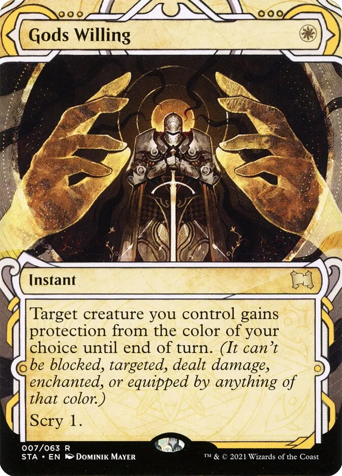 2021 Strixhaven Mystical Archive Gods Willing [Etched Foil] rare #7 rare card image