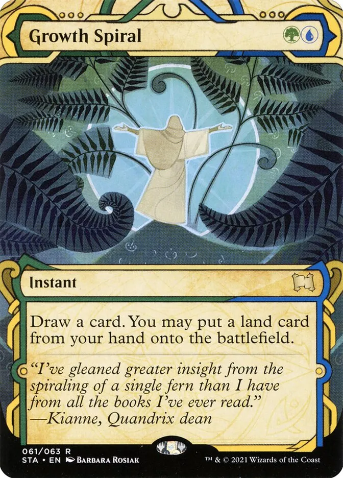 2021 Strixhaven Mystical Archive Growth Spiral [Etched Foil] rare #61 rare card image