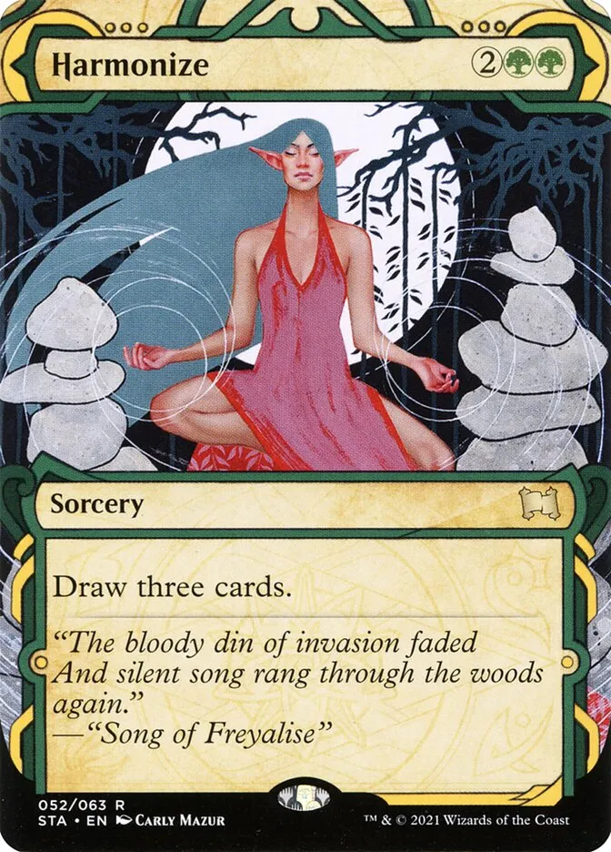 2021 Strixhaven Mystical Archive Harmonize [Etched Foil] rare #52 rare card image
