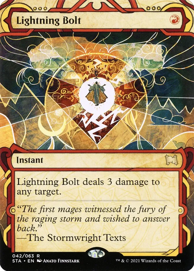 2021 Strixhaven Mystical Archive Lightning Bolt [Etched Foil] rare #42 rare card image