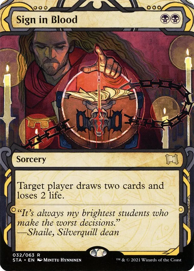 2021 Strixhaven Mystical Archive Sign in Blood [Etched Foil] rare #32 rare card image