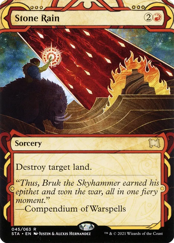 2021 Strixhaven Mystical Archive Stone Rain [Etched Foil] rare #45 rare card image