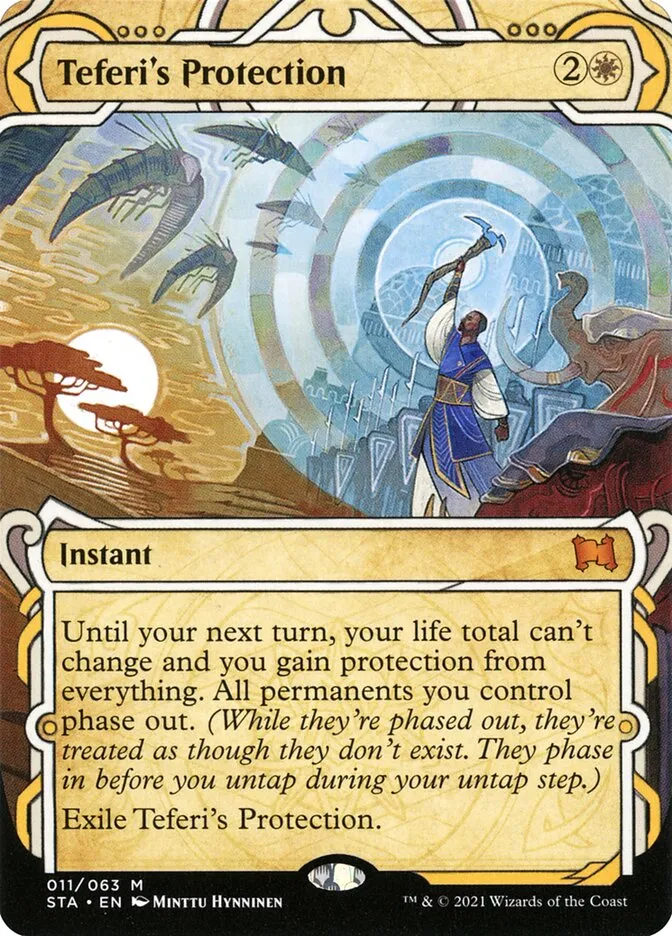 2021 Strixhaven Mystical Archive Teferi's Protection [Etched Foil] mythic #11 mythic card image