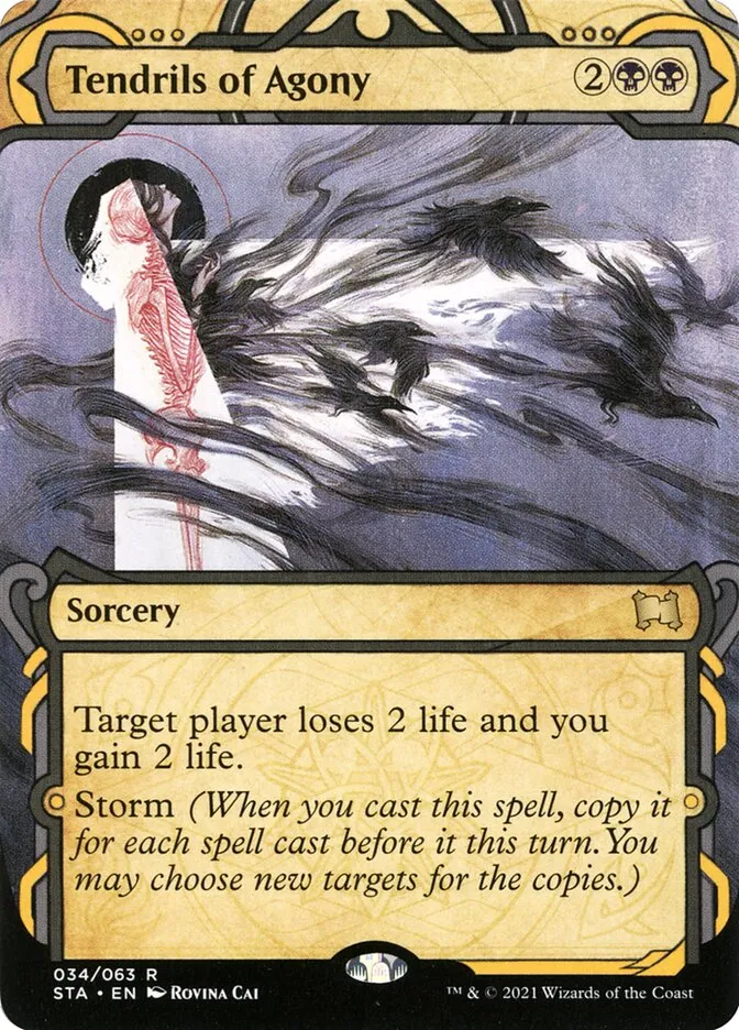 2021 Strixhaven Mystical Archive Tendrils of Agony [Etched Foil] rare #34 rare card image