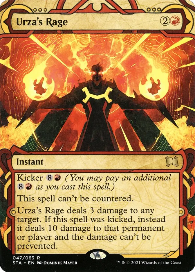2021 Strixhaven Mystical Archive Urza's Rage [Etched Foil] rare #47 rare card image