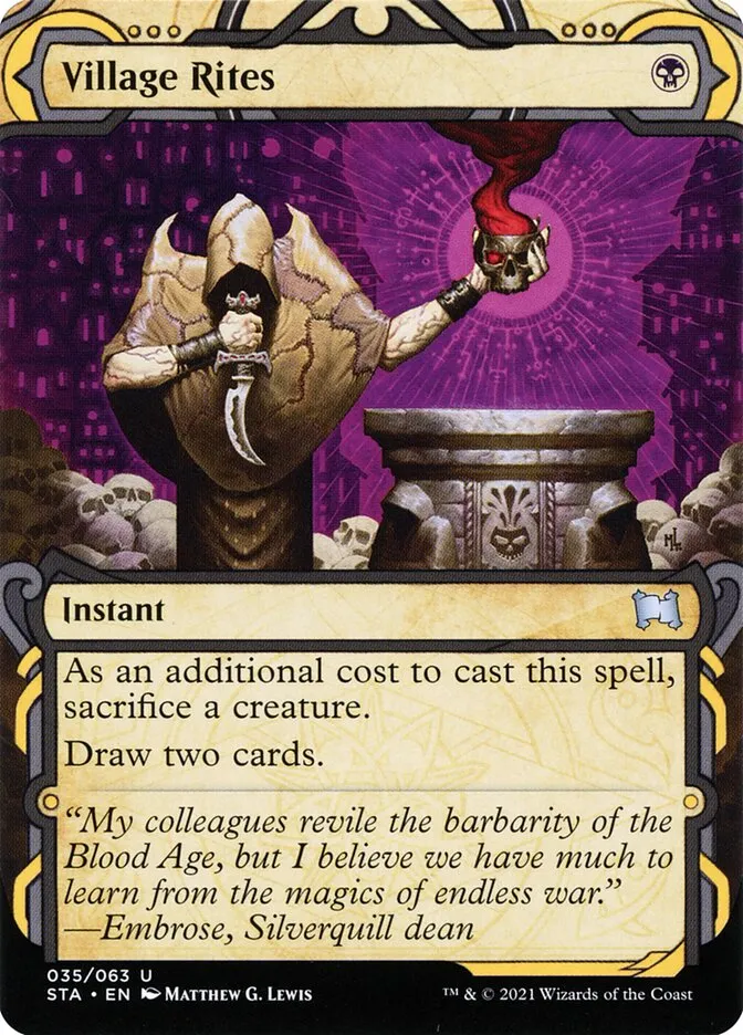 2021 Strixhaven Mystical Archive Village Rites [Etched Foil] uncommon #35 uncommon card image
