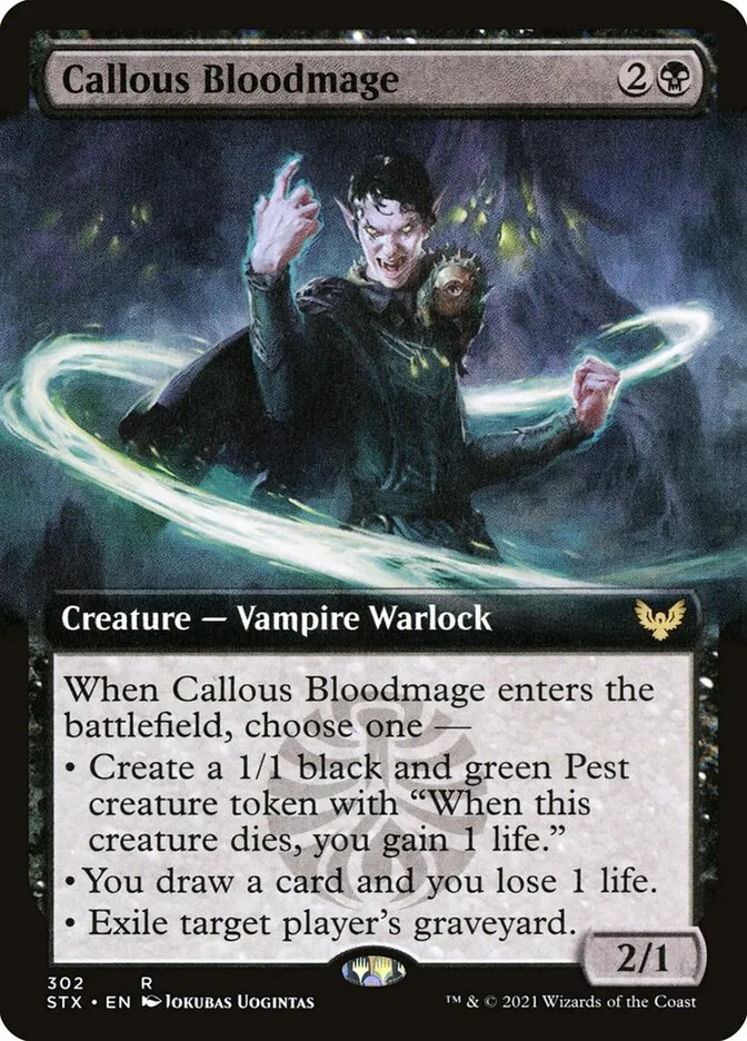 2021 Strixhaven: School of Mages Callous Bloodmage #302 rare card image