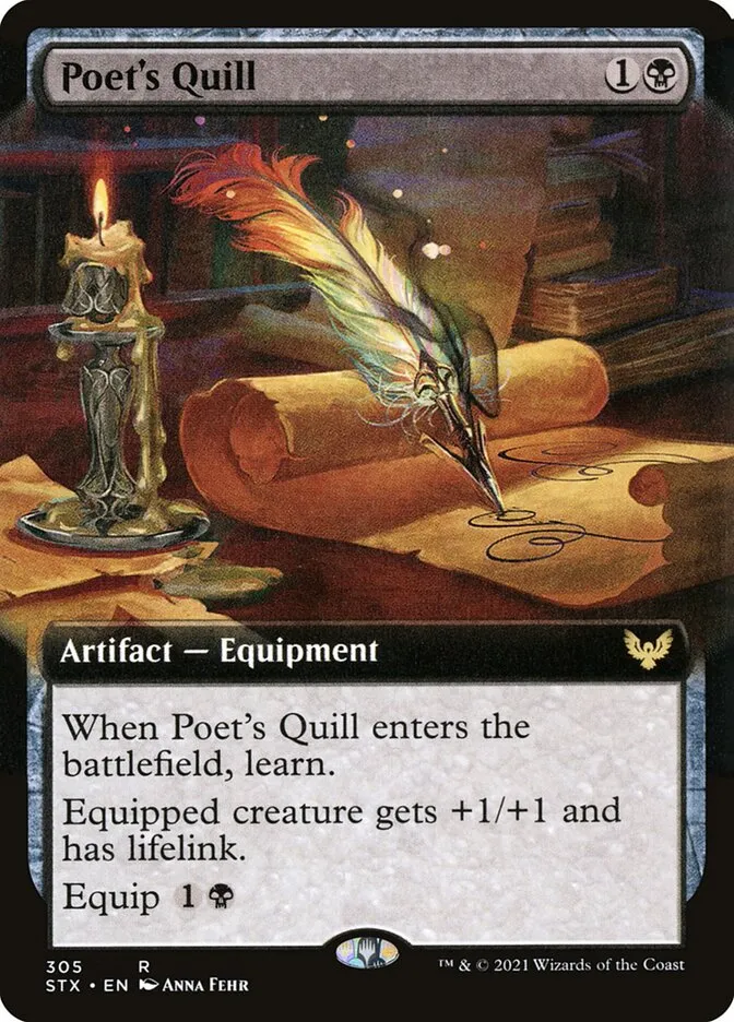 2021 Strixhaven: School of Mages Poet's Quill #305 rare card image
