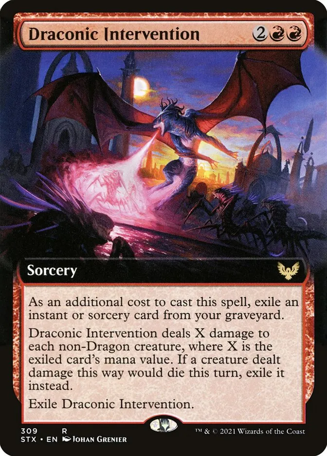 2021 Strixhaven: School of Mages Draconic Intervention #309 rare card image