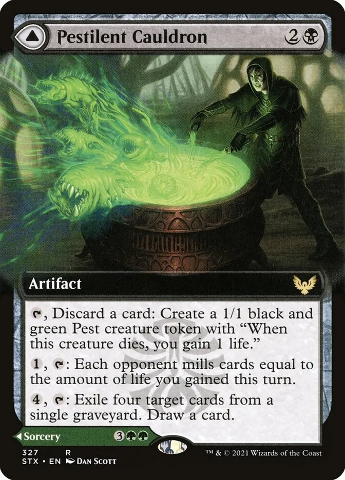 2021 Strixhaven: School of Mages Pestilent Cauldron // Restorative Burst #327 rare card image