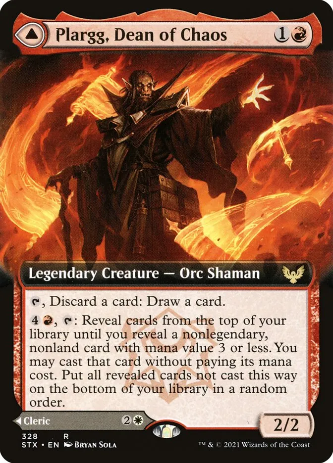 2021 Strixhaven: School of Mages Plargg, Dean of Chaos // Augusta, Dean of Order #328 rare card image