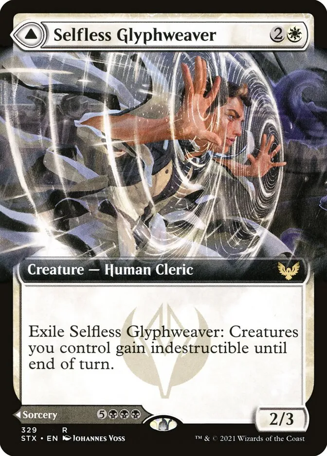 2021 Strixhaven: School of Mages Selfless Glyphweaver // Deadly Vanity #329 rare card image