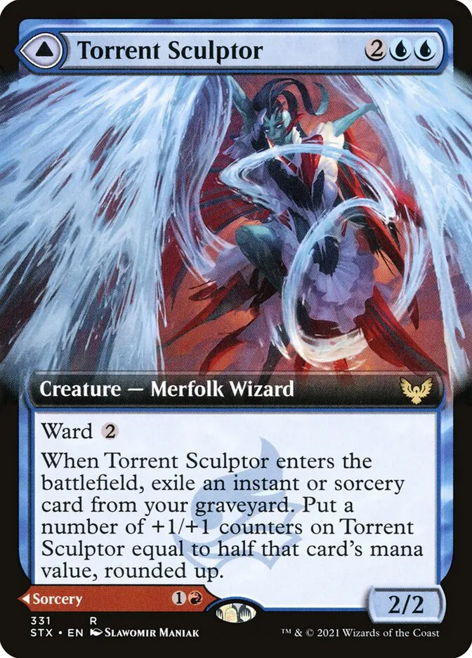 2021 Strixhaven: School of Mages Torrent Sculptor // Flamethrower Sonata #331 rare card image