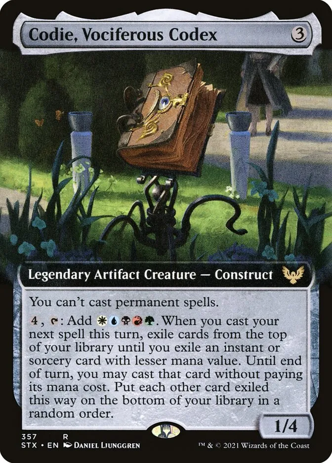 2021 Strixhaven: School of Mages Codie, Vociferous Codex #357 rare card image