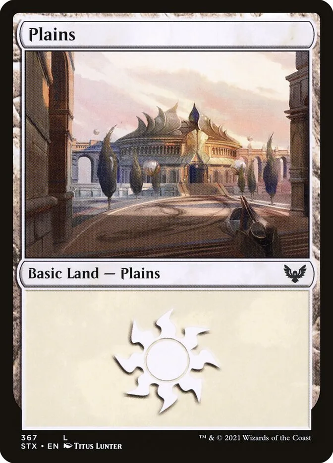 2021 Strixhaven: School of Mages Plains #367 common card image