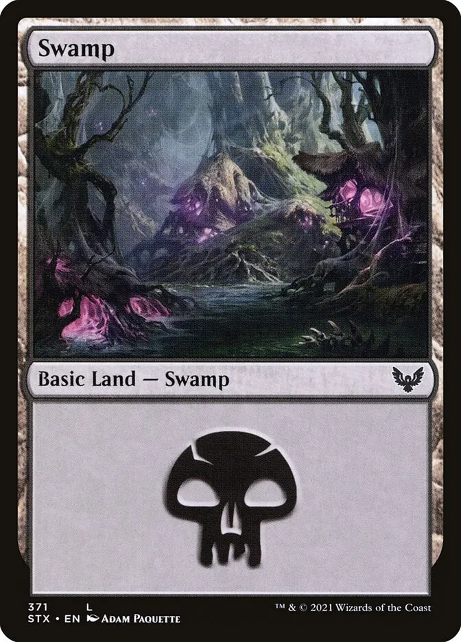 2021 Strixhaven: School of Mages Swamp #371 common card image