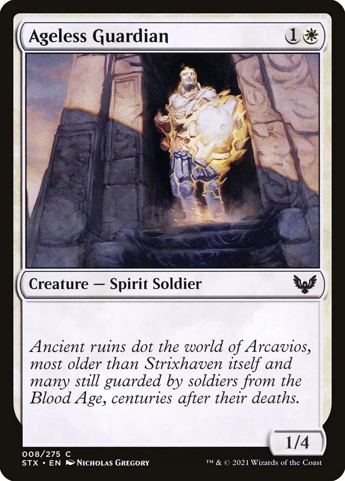 2021 Strixhaven: School of Mages Ageless Guardian #8 common card image