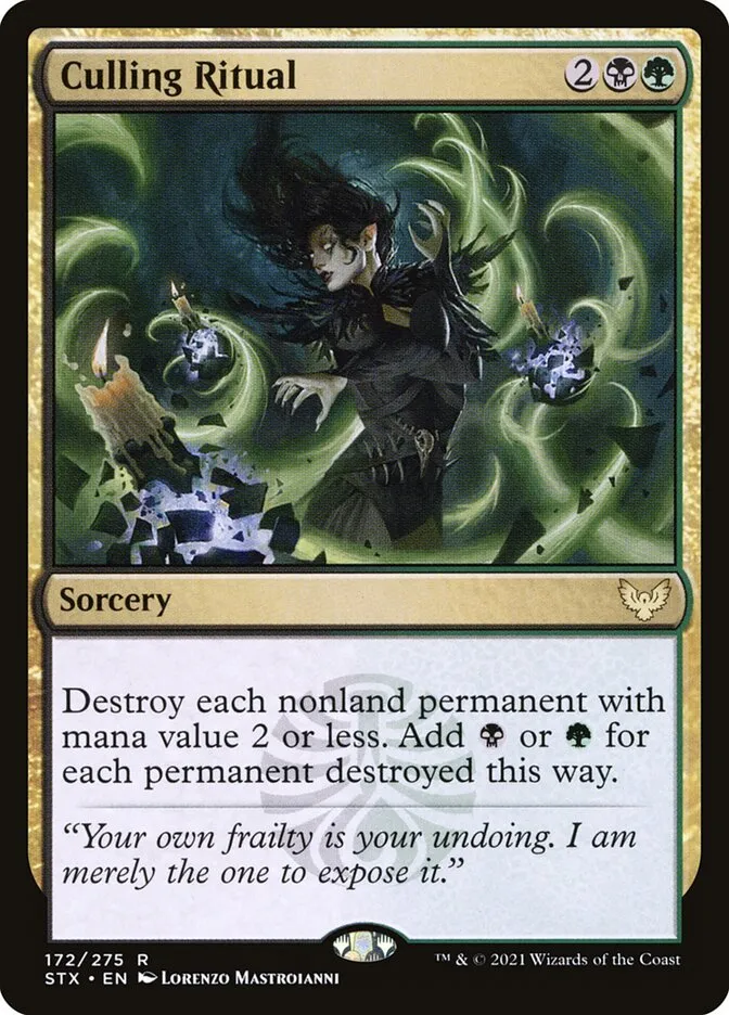2021 Strixhaven: School of Mages Culling Ritual #172 rare card image