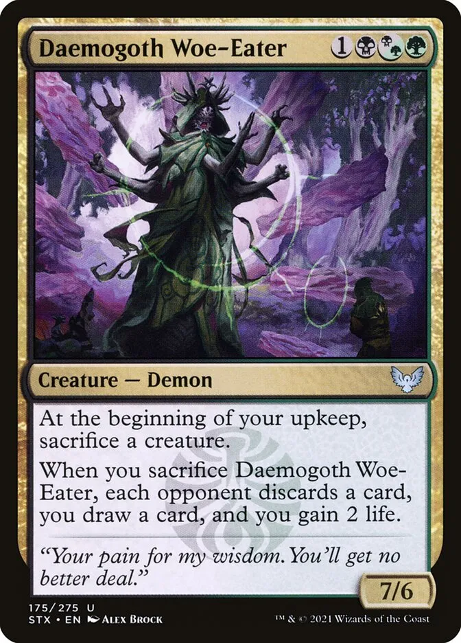 2021 Strixhaven: School of Mages Daemogoth Woe-Eater #175 uncommon card image