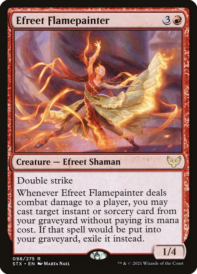 2021 Strixhaven: School of Mages Efreet Flamepainter #98 rare card image