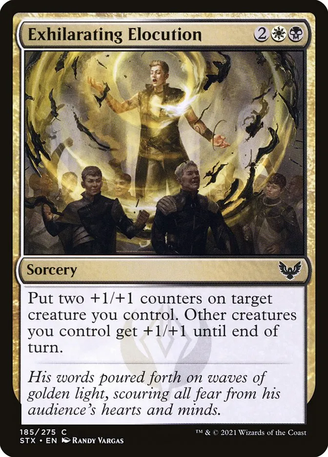 2021 Strixhaven: School of Mages Exhilarating Elocution #185 common card image