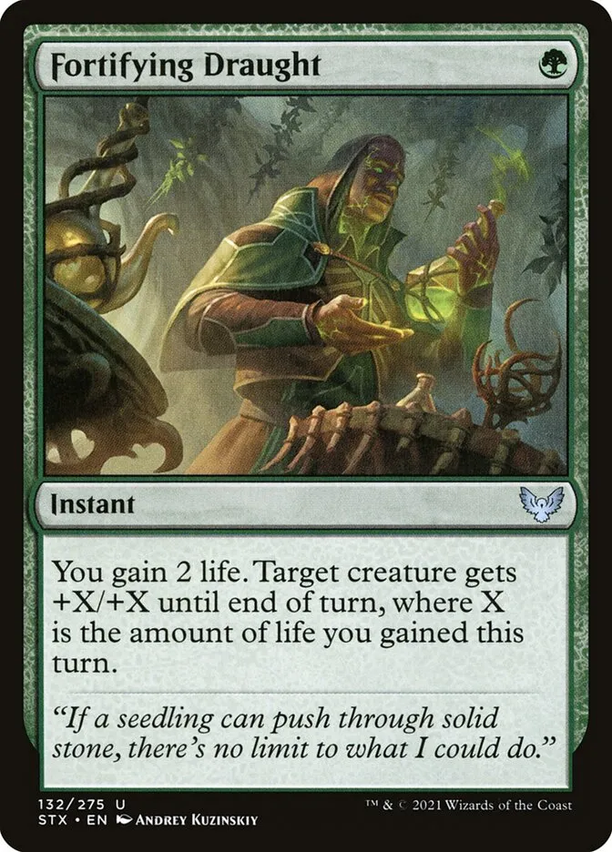 2021 Strixhaven: School of Mages Fortifying Draught #132 uncommon card image