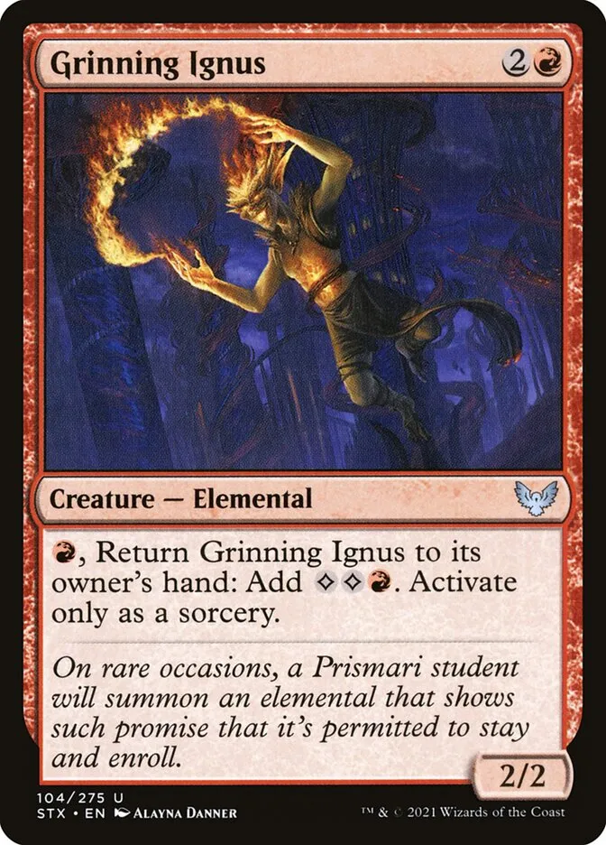 2021 Strixhaven: School of Mages Grinning Ignus #104 uncommon card image