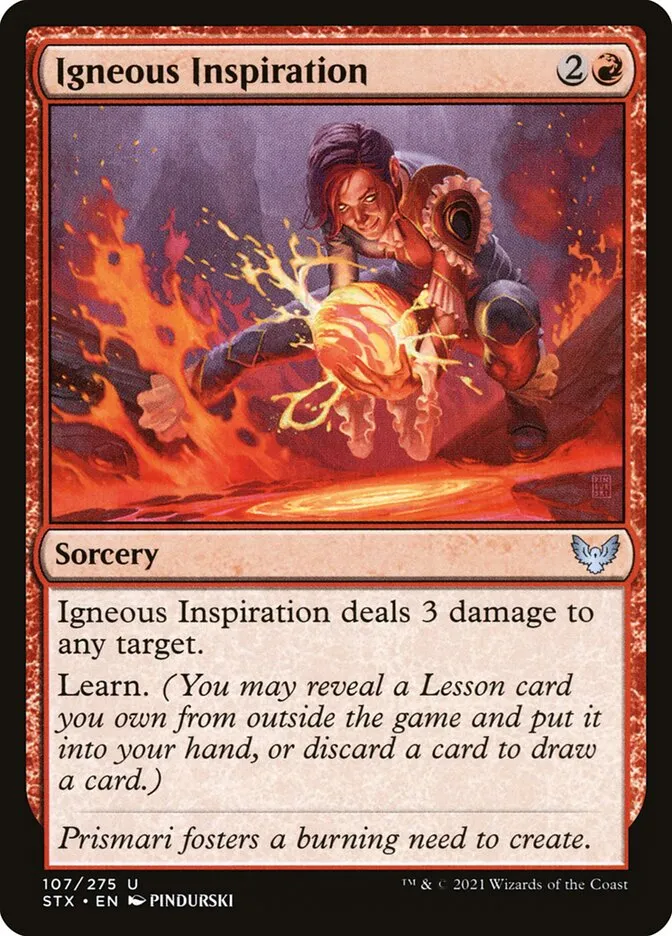 2021 Strixhaven: School of Mages Igneous Inspiration #107 uncommon card image