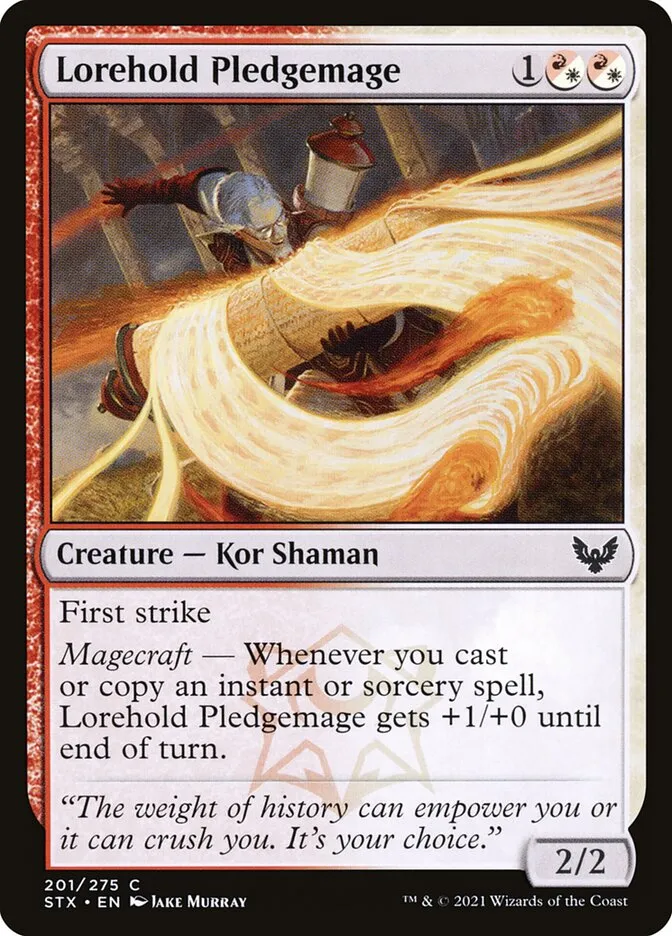 2021 Strixhaven: School of Mages Lorehold Pledgemage #201 common card image