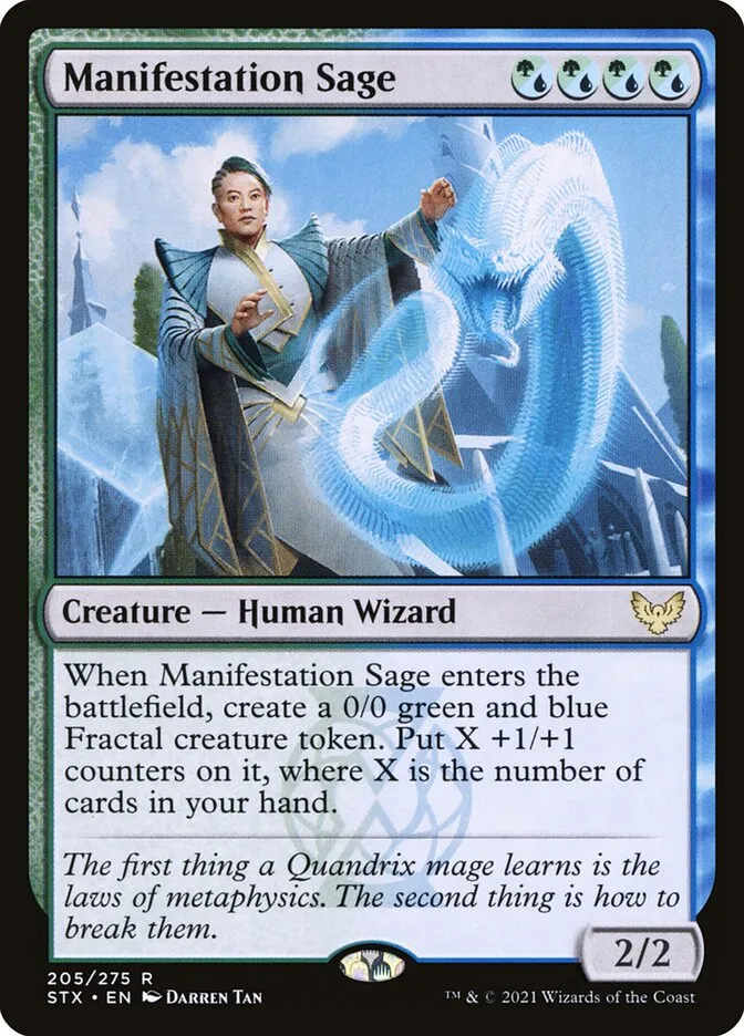 2021 Strixhaven: School of Mages Manifestation Sage #205 rare card image