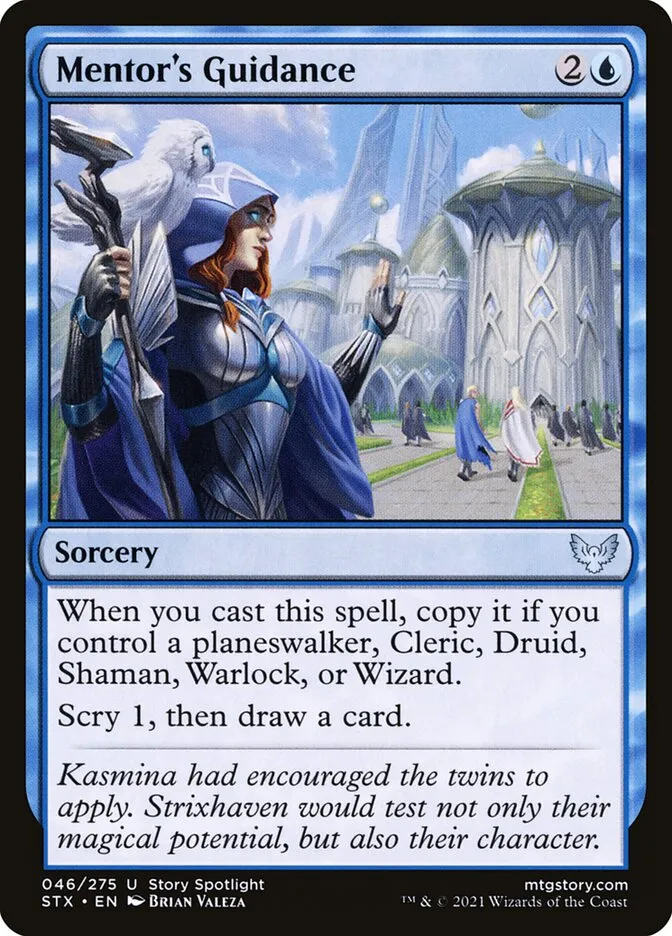 2021 Strixhaven: School of Mages Mentor's Guidance #46 uncommon card image