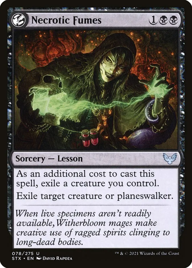 2021 Strixhaven: School of Mages Necrotic Fumes #78 uncommon card image