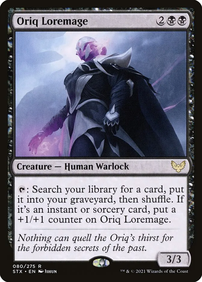 2021 Strixhaven: School of Mages Oriq Loremage #80 rare card image