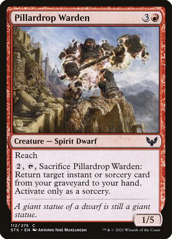 2021 Strixhaven: School of Mages Pillardrop Warden #112 common card image