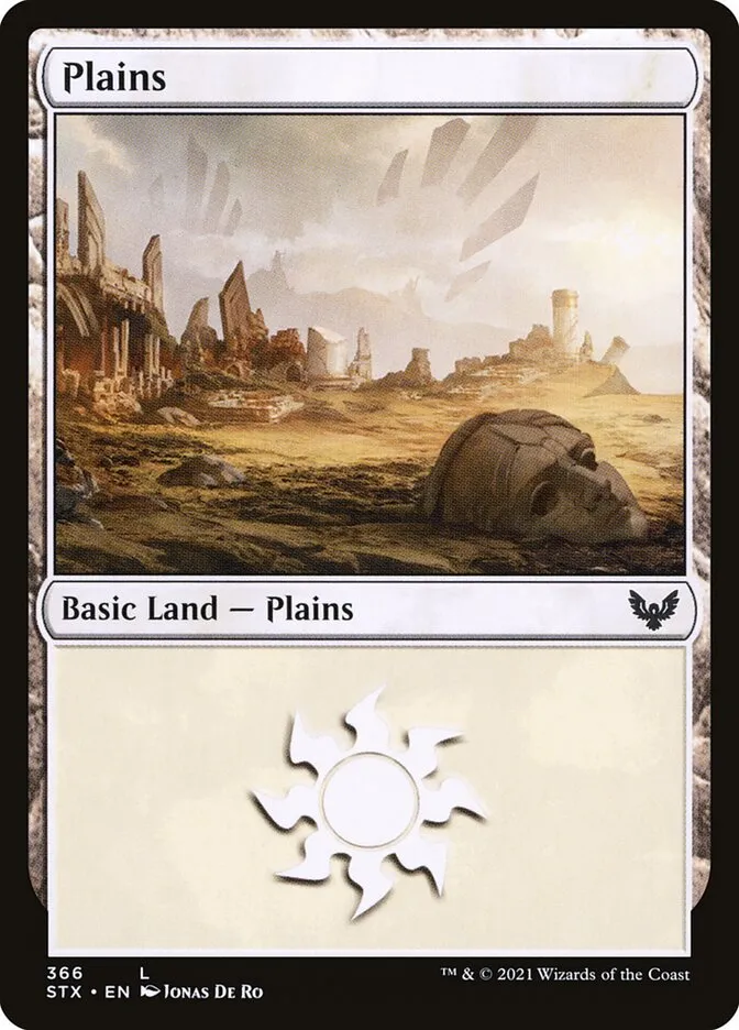 2021 Strixhaven: School of Mages Plains #366 common card image