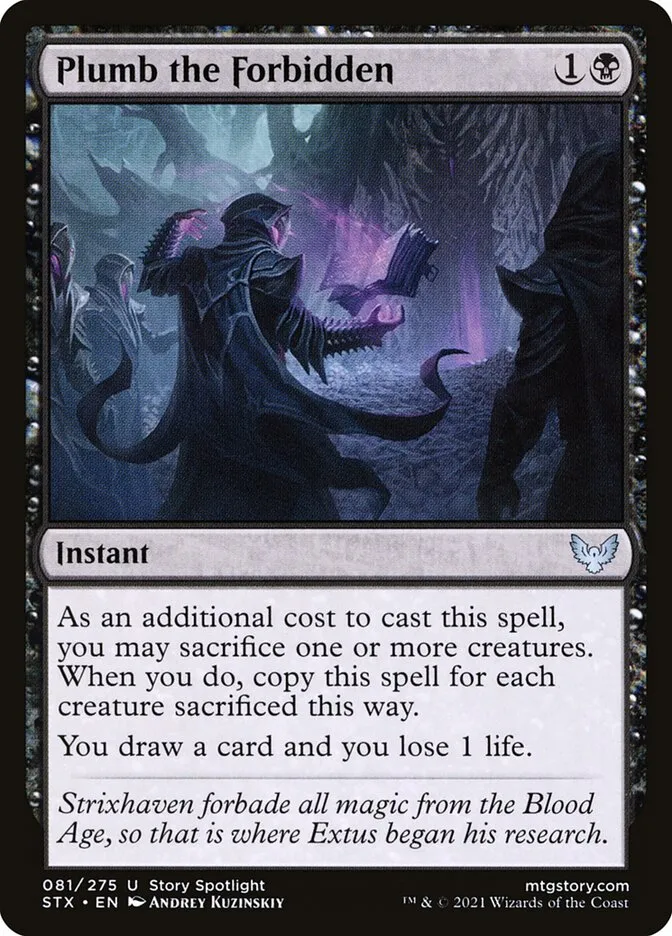 2021 Strixhaven: School of Mages Plumb the Forbidden #81 uncommon card image