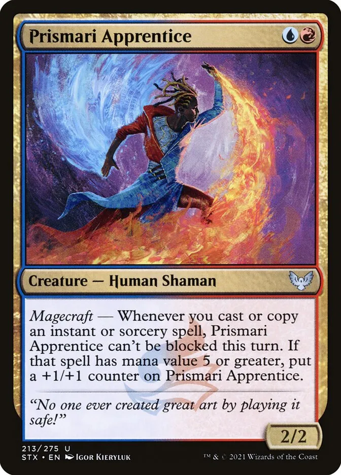 2021 Strixhaven: School of Mages Prismari Apprentice #213 uncommon card image