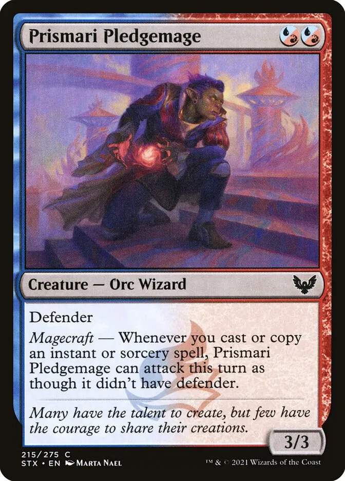 2021 Strixhaven: School of Mages Prismari Pledgemage #215 common card image