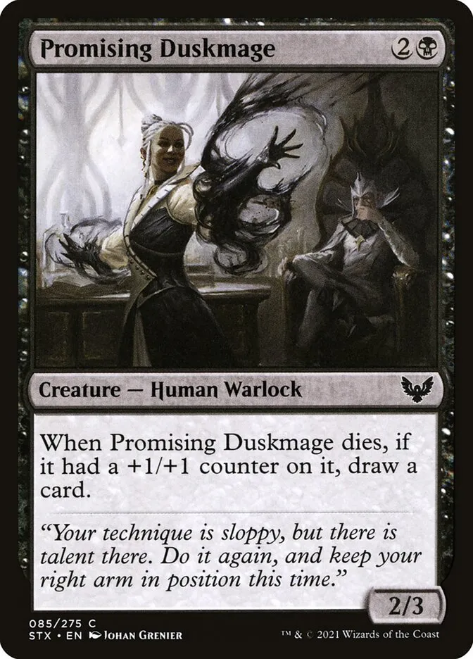 2021 Strixhaven: School of Mages Promising Duskmage #85 common card image