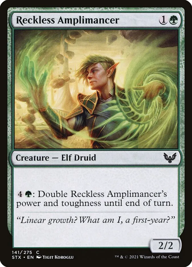 2021 Strixhaven: School of Mages Reckless Amplimancer #141 common card image