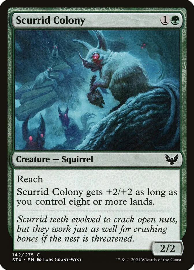 2021 Strixhaven: School of Mages Scurrid Colony #142 common card image