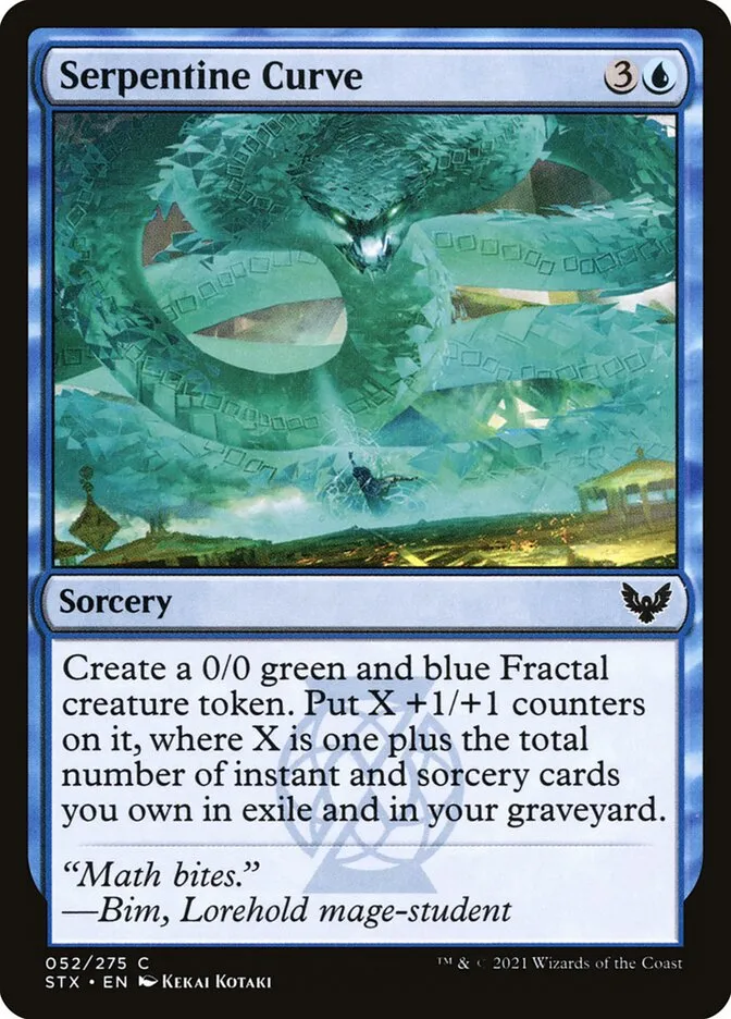 2021 Strixhaven: School of Mages Serpentine Curve #52 common card image