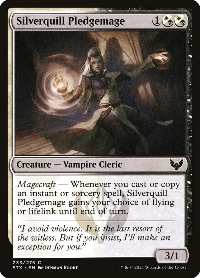 2021 Strixhaven: School of Mages Silverquill Pledgemage #233 common card image