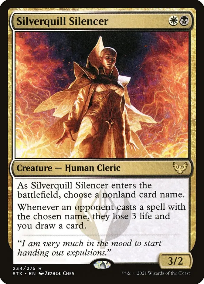2021 Strixhaven: School of Mages Silverquill Silencer #234 rare card image