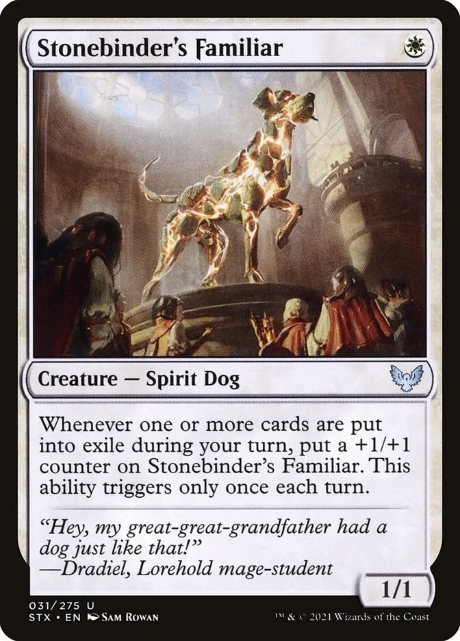 2021 Strixhaven: School of Mages Stonebinder's Familiar #31 uncommon card image
